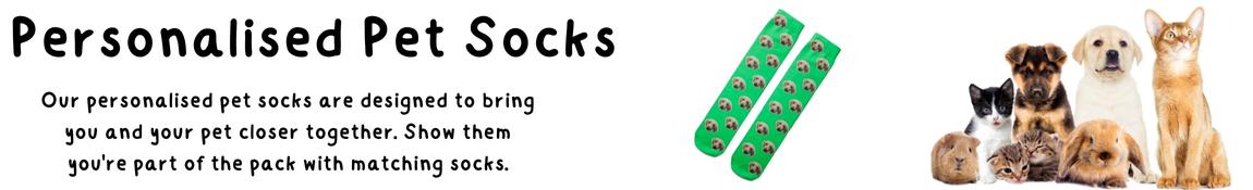 Personalised pet socks banner