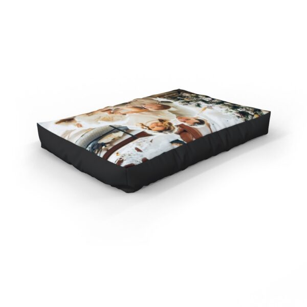 Cosy Personalised Dog Bed with Photo | Black Border