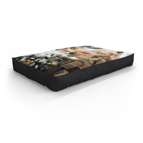 Cosy Personalised Dog Bed with Photo | Black Border